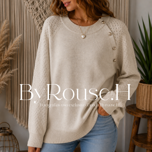 Sweaters Botones Crema