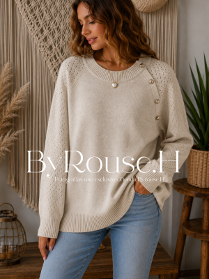 Sweaters Botones Crema