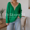 Sweaters Cuello Macramé Verde