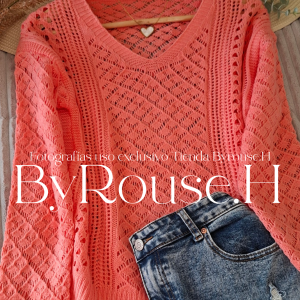 Sweaters Escote V Coral - Imagen 3