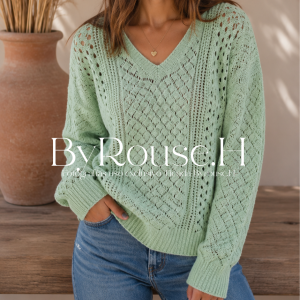 Sweaters Escote V Menta