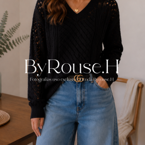 Alternative view of Sweaters Escote V Negro