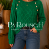 Sweaters Trenzado Botones Verde
